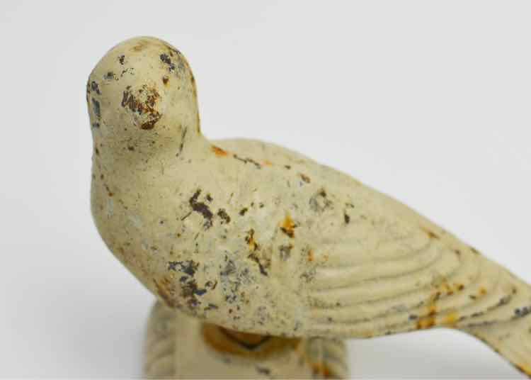 Pair of Painted Cast Iron Pigeons