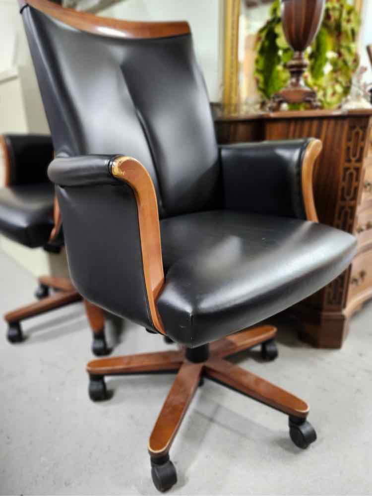 Black Leather Bernhardt Desk Chair