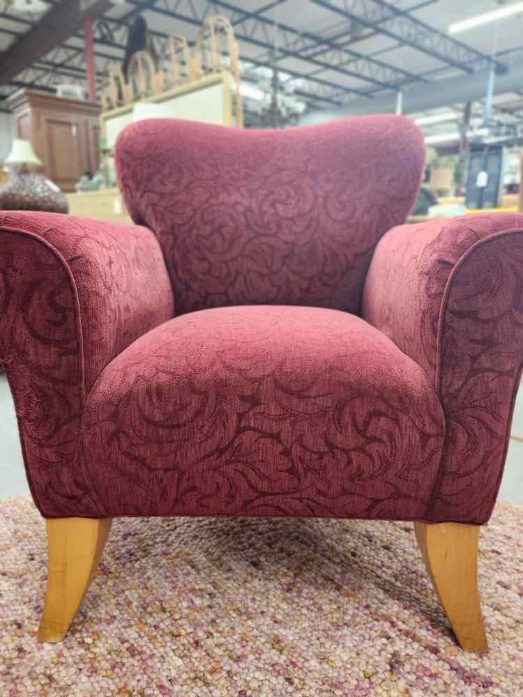 Red Art Deco Arm Chair