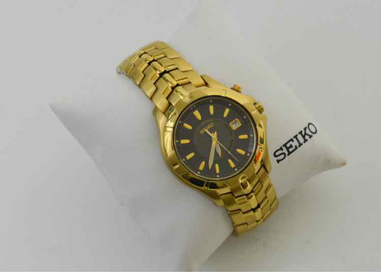 Seiko Kinetic Watch- Gold/Charcoal (Men's)