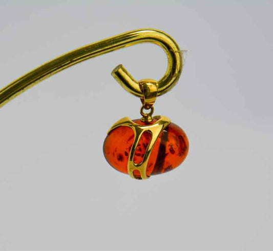 14K Amber Pendant