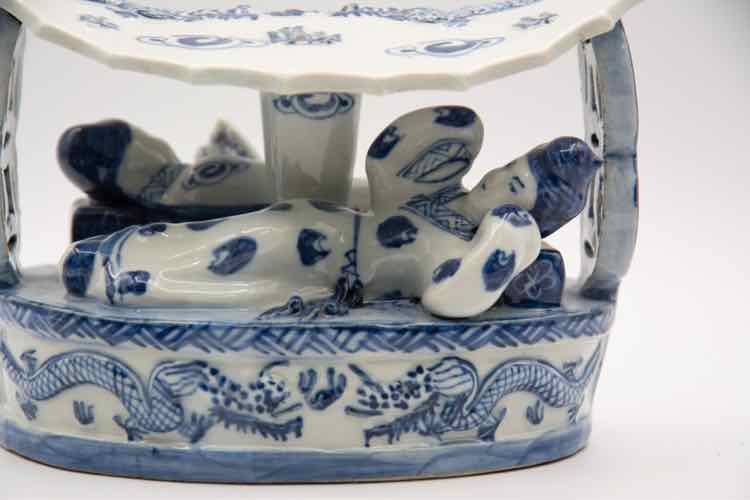 Blue & White Chinese Porcelain Dragon Boat
