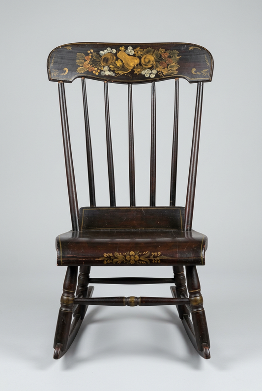 Antique Dark Wood Rocking Chair