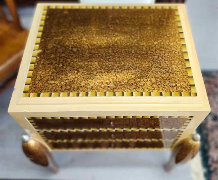 3 Drawer Gold End Table