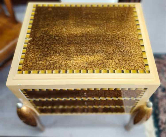 3 Drawer Gold End Table