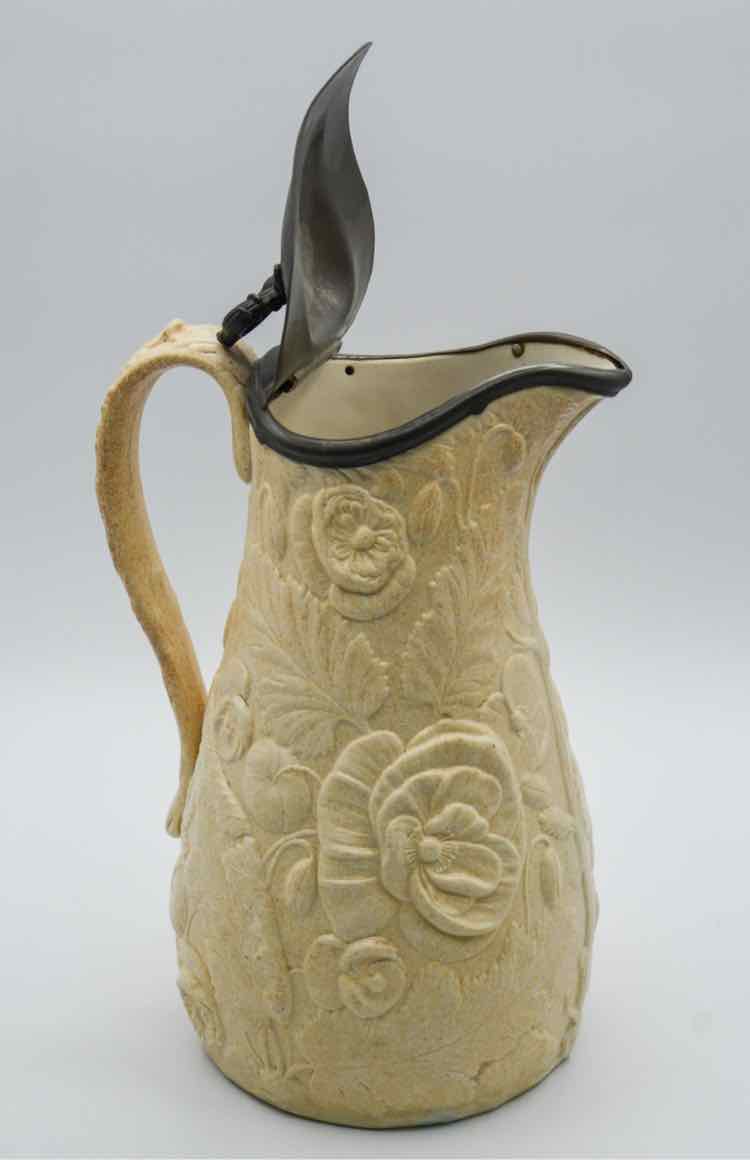 Vintage Pontmeirion Poppy Jug w/ Pewter Lid