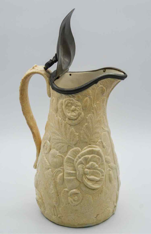 Vintage Pontmeirion Poppy Jug w/ Pewter Lid