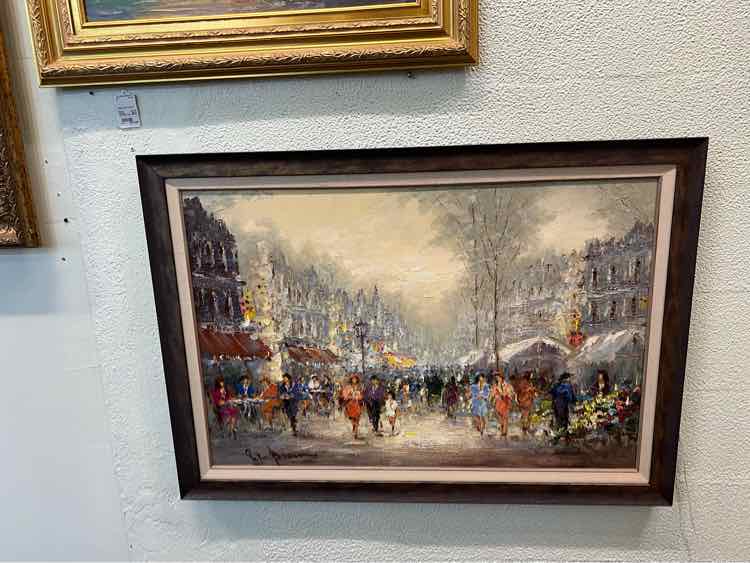 'Parisian Street' Oil by G. Brauman