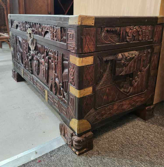 Carved Camphor Chest
