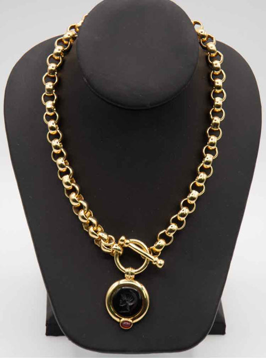 Goldtone Decorative Charm Necklace