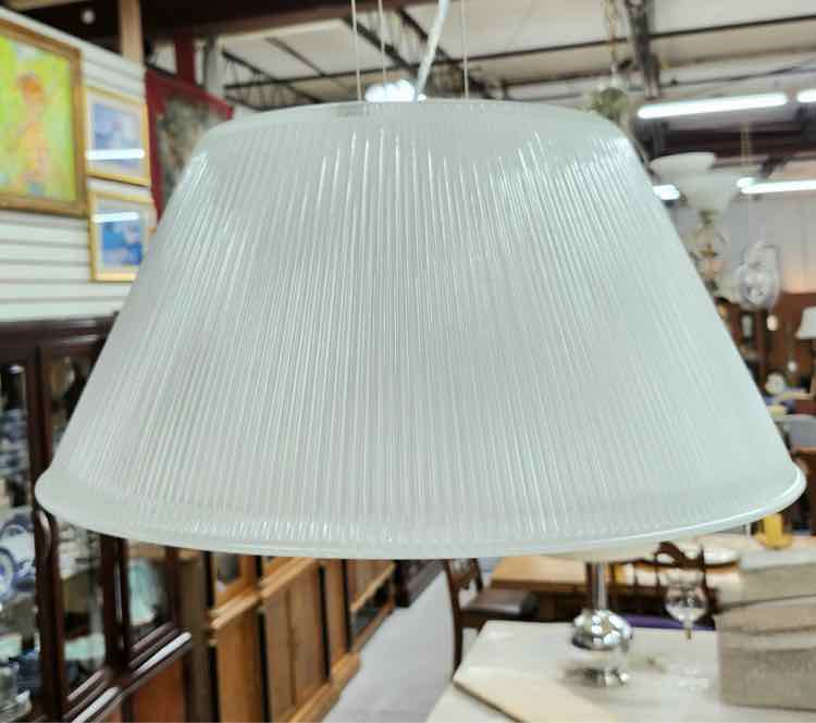 Round White Glass Pendant
