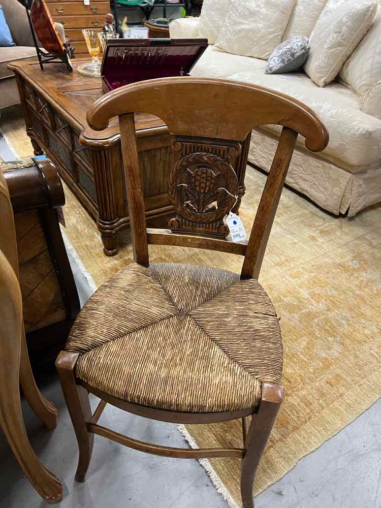 Antique Wood "Harp" Chair