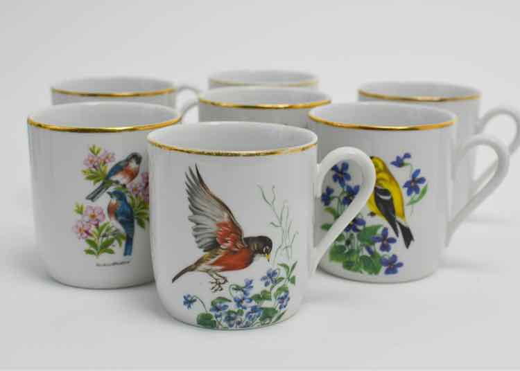 Bareuther Waldsassen Bird Tea Cups