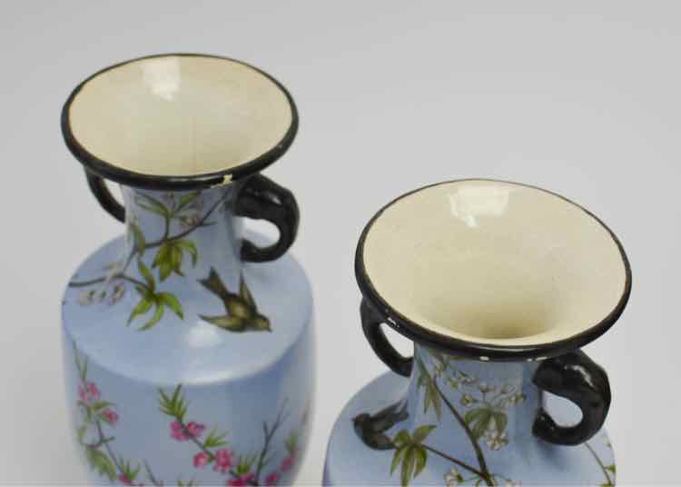 Pair of Chinoiserie Cherry Blossom Urns
