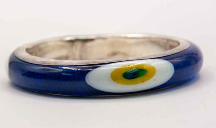 VTG.SIGNED CERCI.925 GLASS EVIL EYE 
Necklace