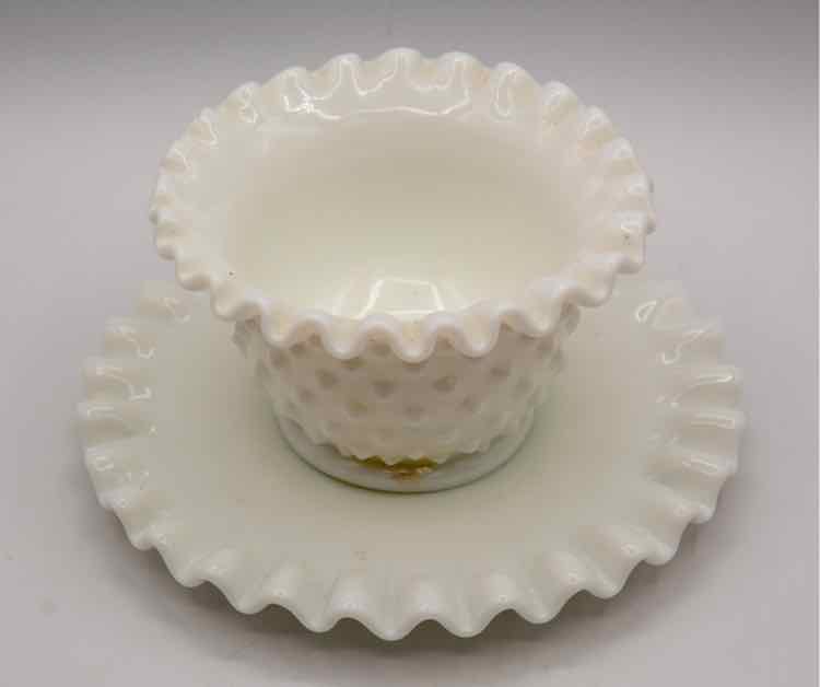 Vtg. Fenton Dish Jar W/Plate