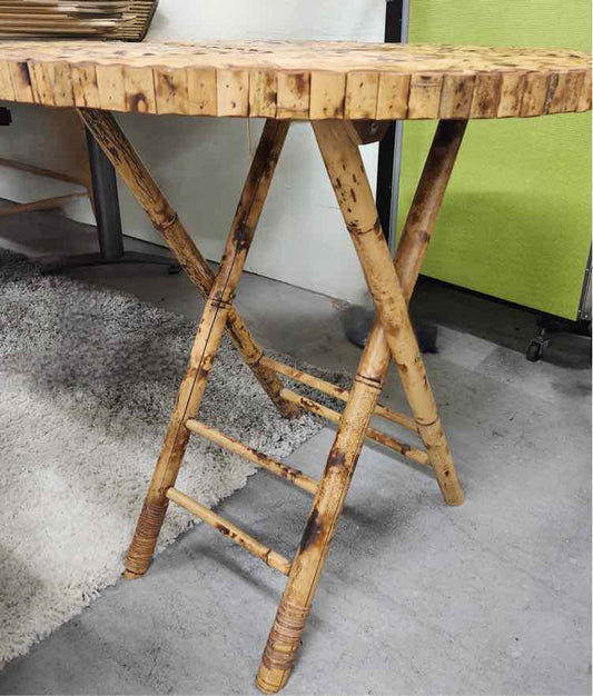 Vtg. Rattan Fold Up Table