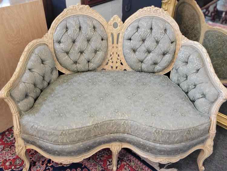 French Green Victorian Settee
