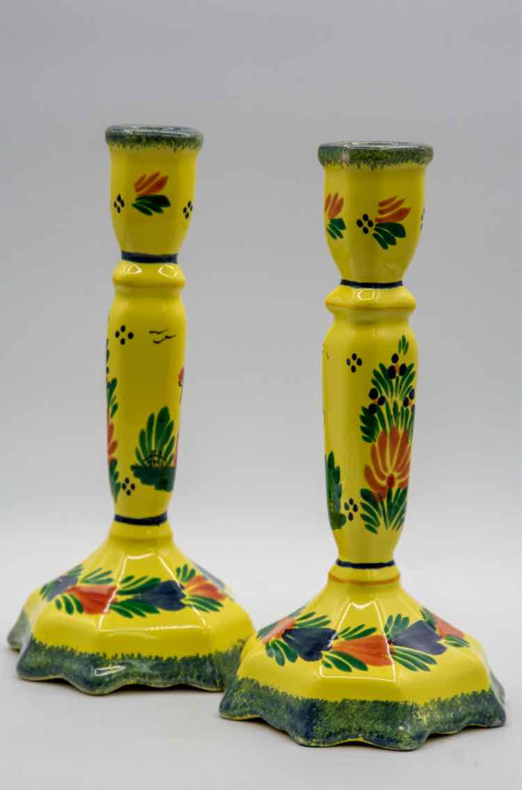 Quimper Pottery Candle Sticks