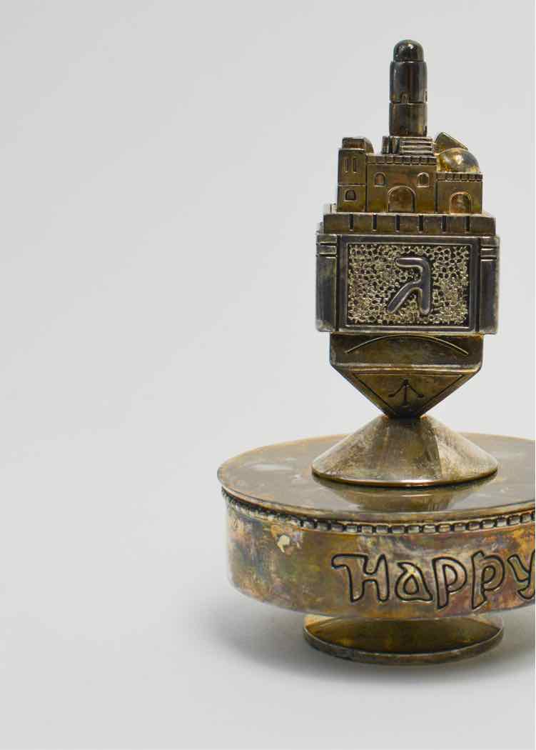 Silver Dreidel Music Box