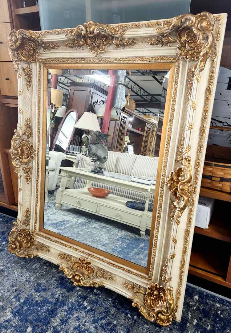 Large Gold & Beige Mirror