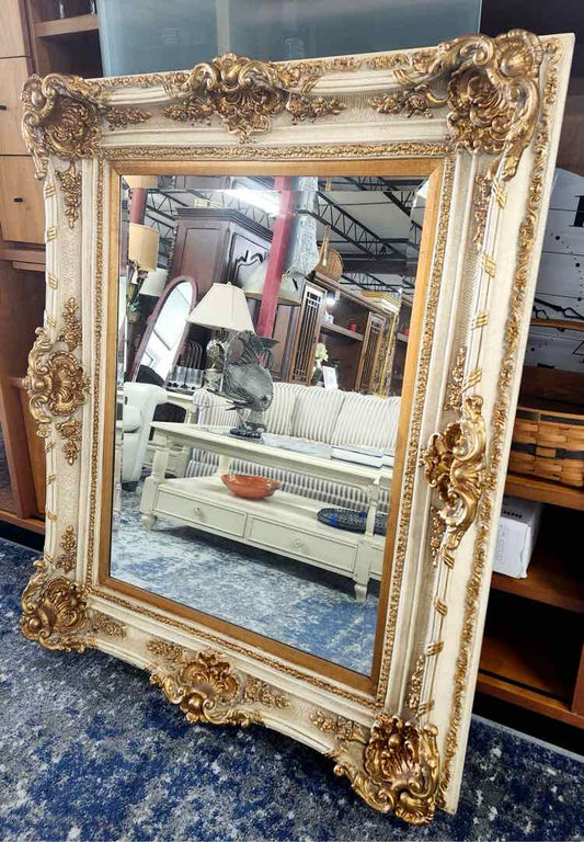 Large Gold & Beige Mirror