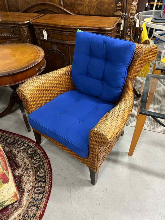 Wicker Chair Blue