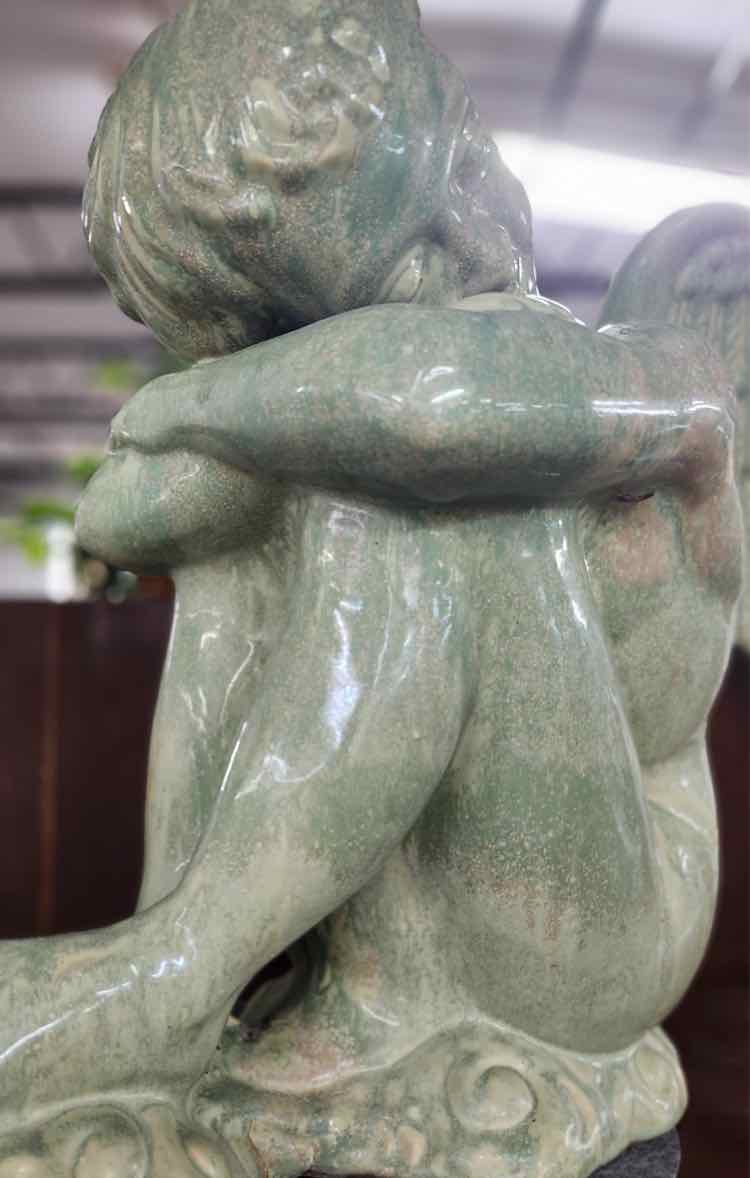 Green Garden Angel Statue