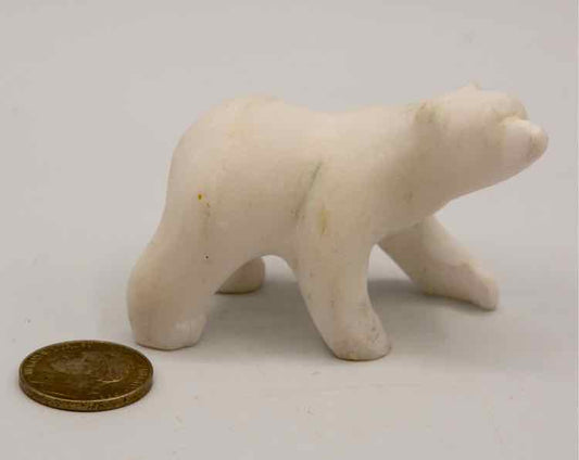 Hand-Carved Marble Polar Bear