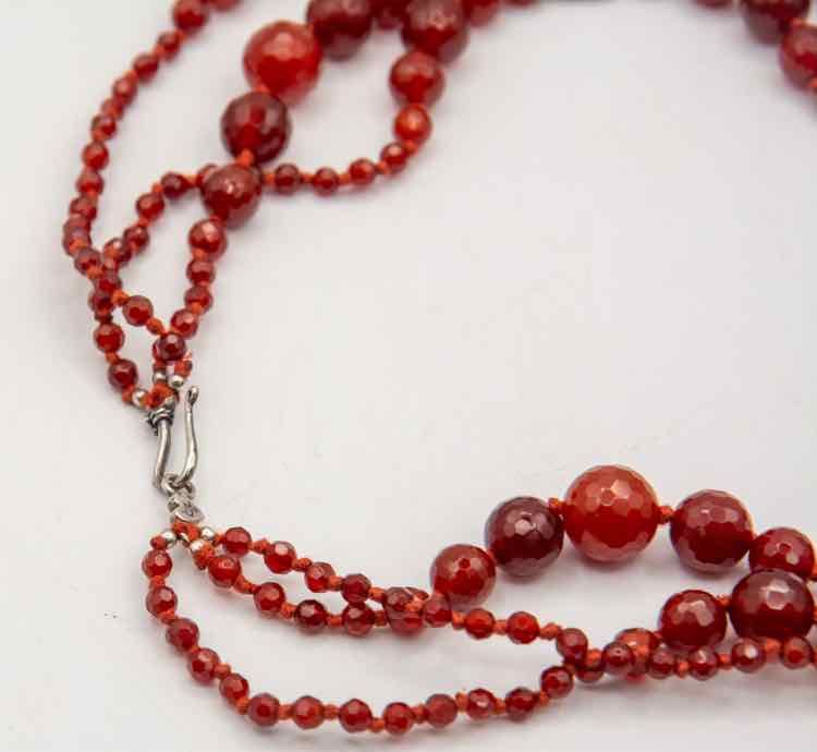 Vtg. C&L Red Agate Necklace