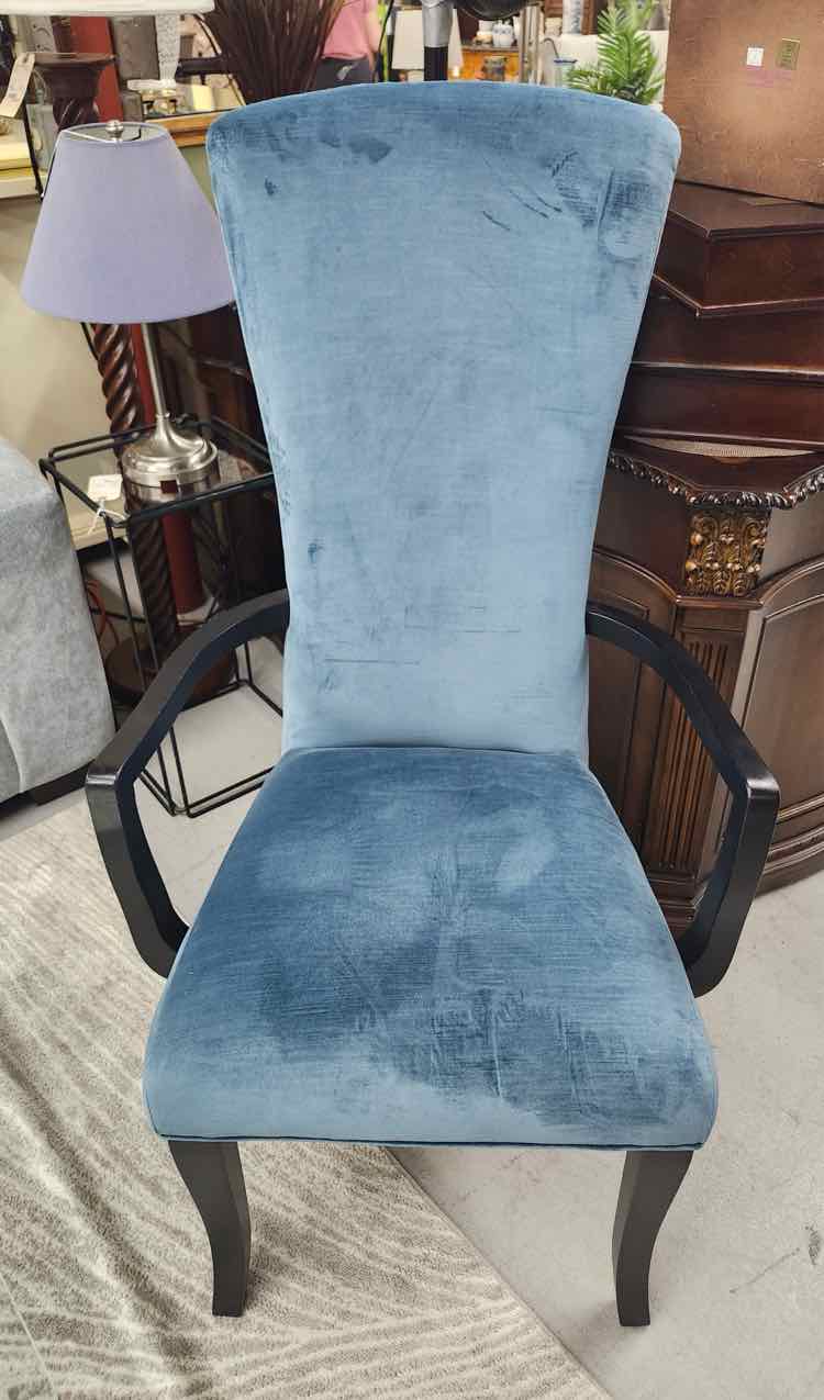 High Back Contemporary Slate Blue Chair