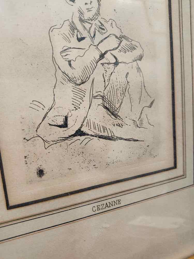 Art "Portrait of Artist A. Guillaumin" Litho Etching Channel by Cezanne