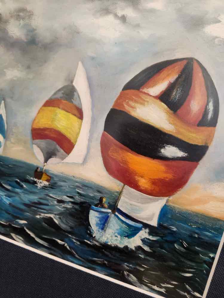 'Regatta at Sea' Oil, Vladimir Gerasimov