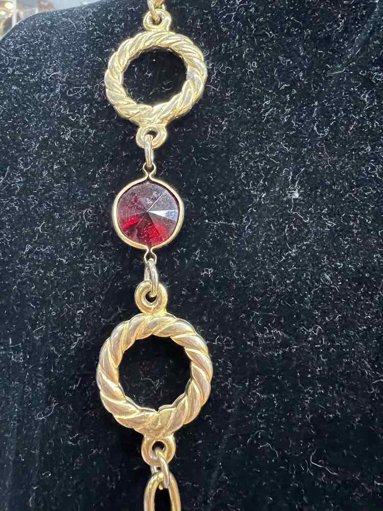 Gold and Ruby Costume Necklace